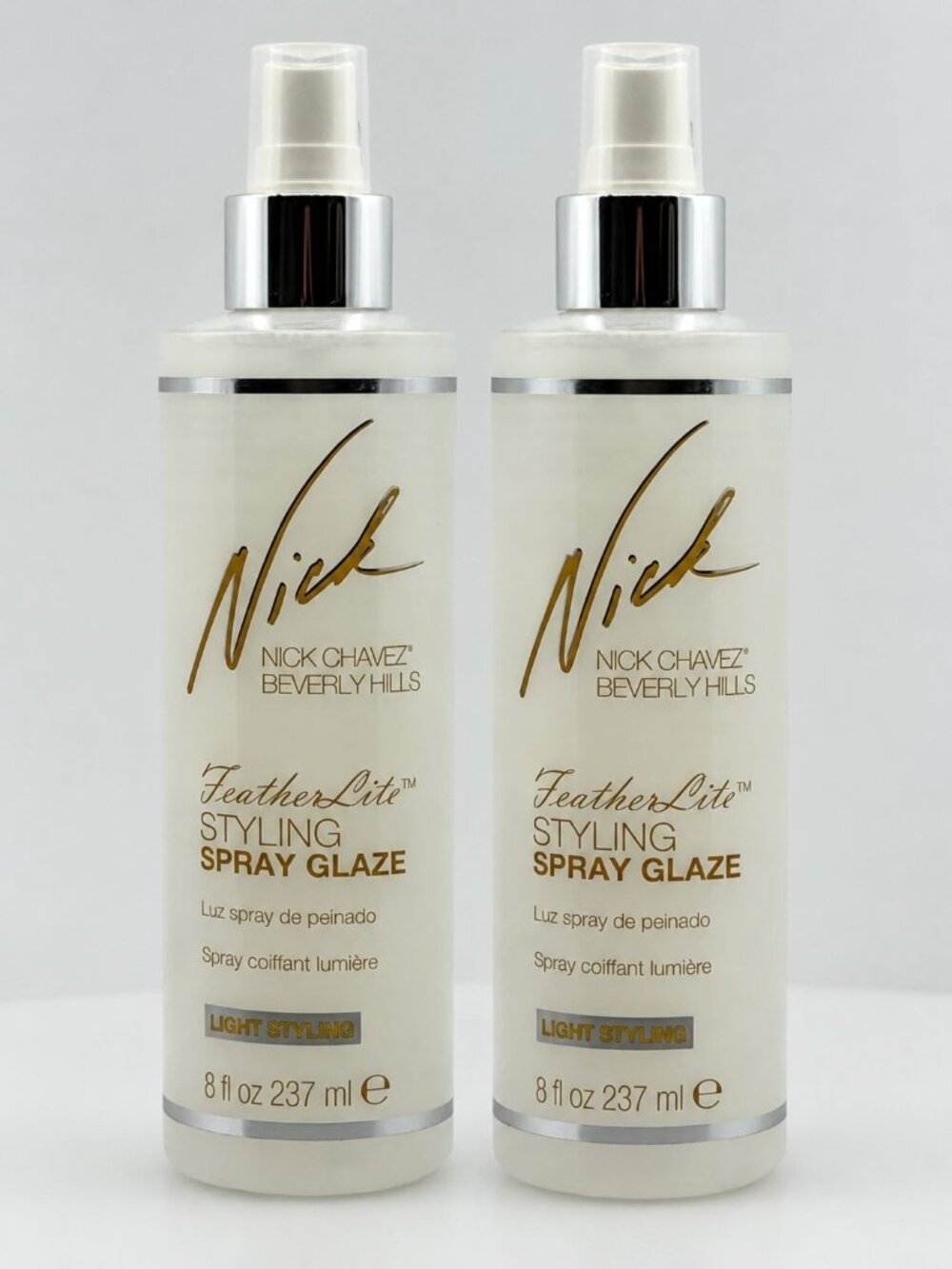 2-Pack Nick Chavez FeatherLite Styling Spray Glaze 8 oz Each - Light Hold New